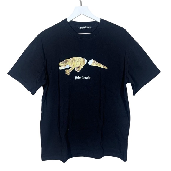 Palm Angels Croco Classic T-Shirt Black Size Large Short Sleeve - Picture 1 of 8